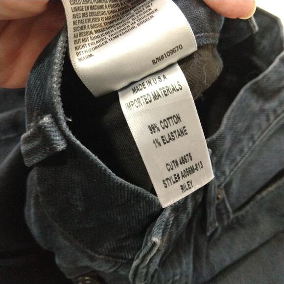 Agolde Jeans Riley Straight Ankle Size 26 Button Fly Dark Wash Black 90s Denim - Picture 8 of 9